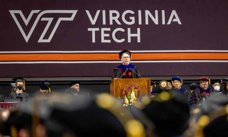 Virginia Tech President Timothy Sands Speaks at Commencement